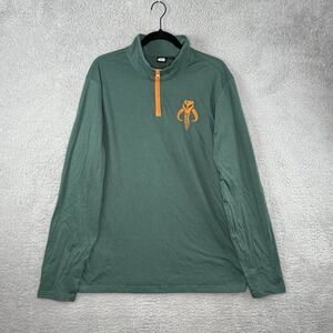 Star Wars Mandalorian Mythosaur 1/4 Zip Pullover Men's XL Green Lightweight